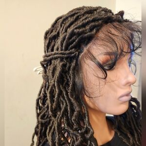 Full lace braided wig with edges